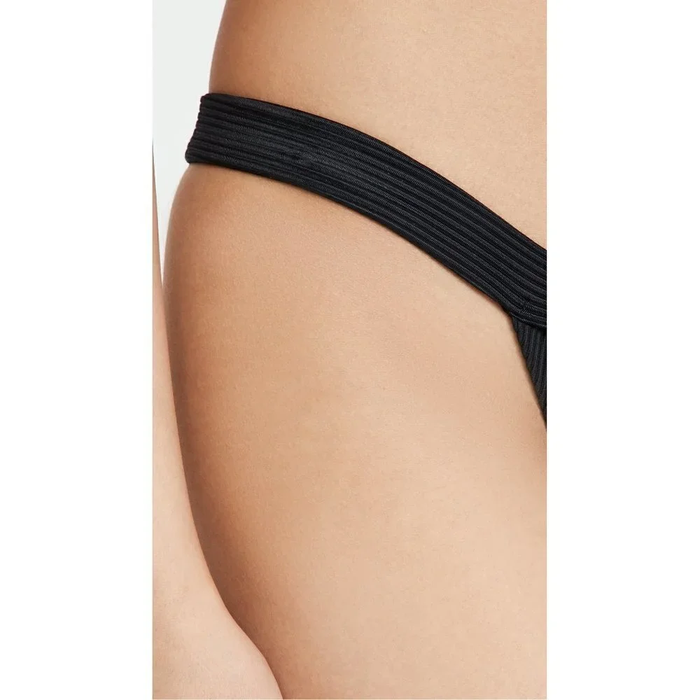 💕FRANKIE'S BIKINIS💕 Grace Cheeky Ribbed Bikini BOTTOM ~ Black XL NWT